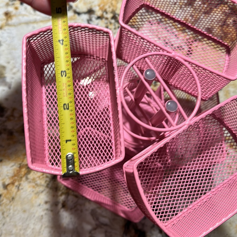 ✅! Pink ROTATING makeup/metal caddy/storage. 6 sections. 2 levels. - Picture 9 of 9